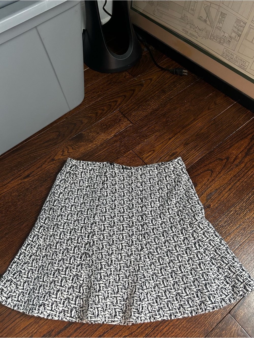 Banana Republic Black and White Tweed Circle Skirt